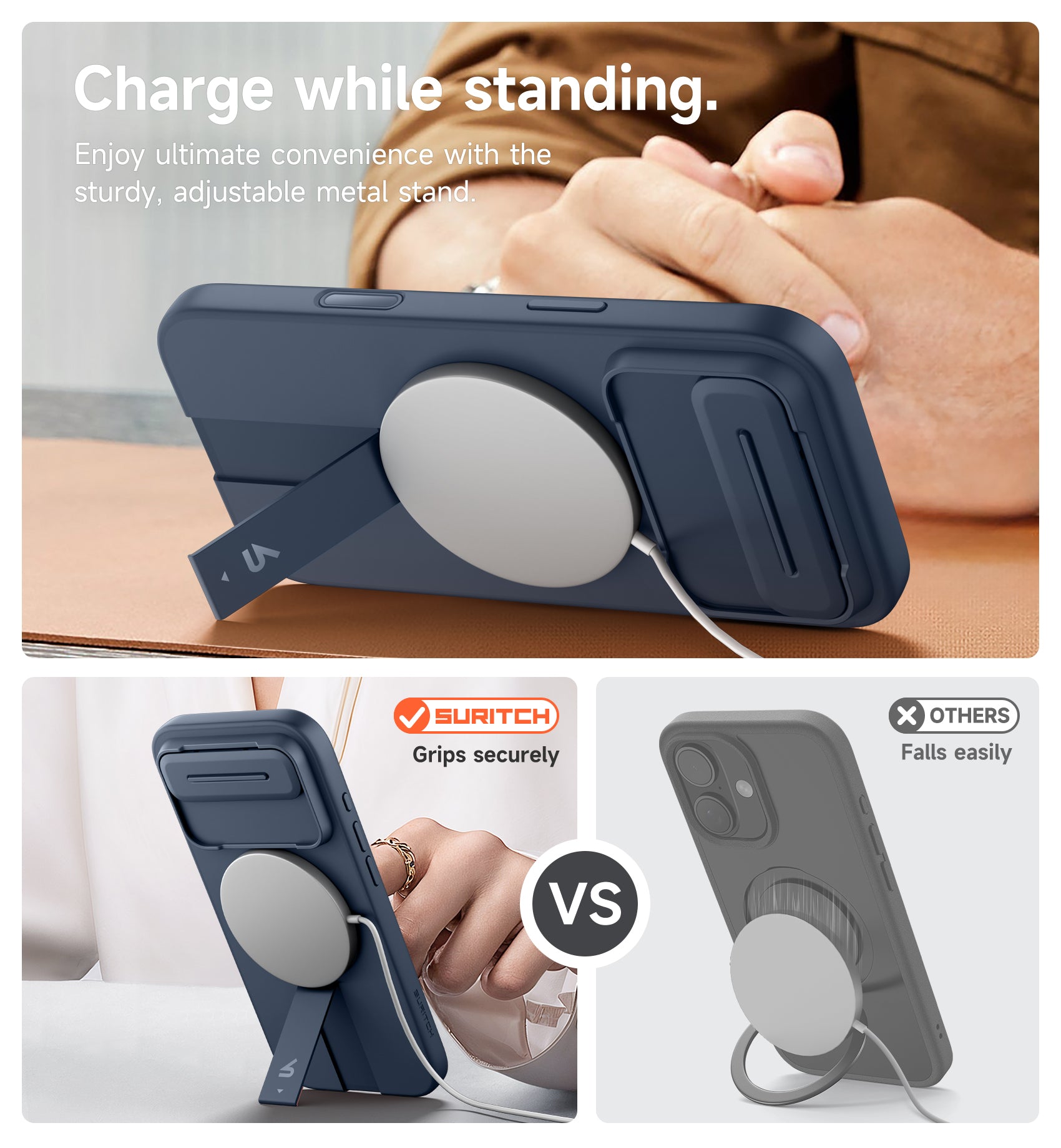 Suritch Case for iPhone 17 Air with Camera Control Cover Camera Slide Cover Adjustable Kickstand Compatible with MagSafe Shockproof Bumper