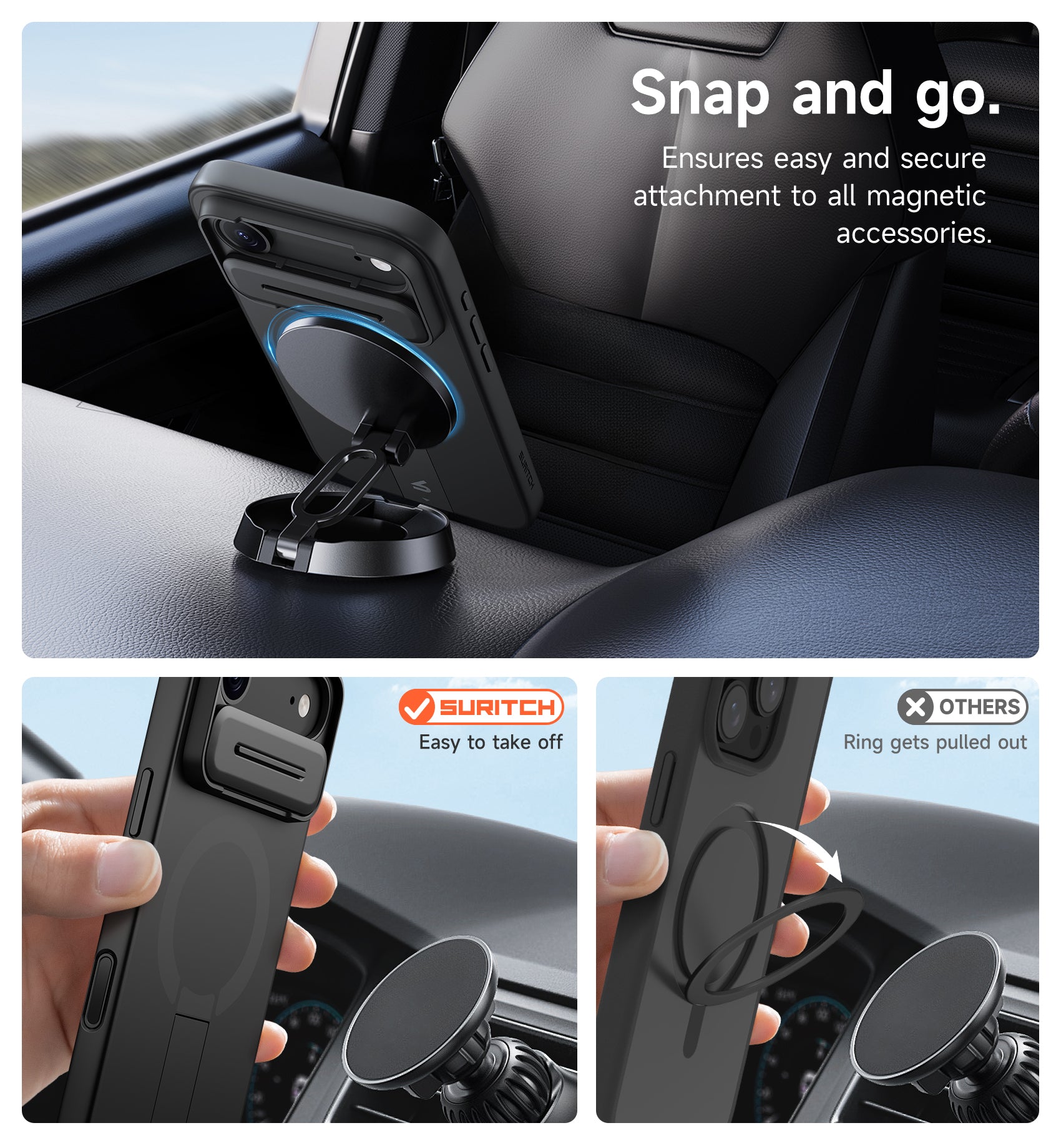 Suritch Case for iPhone 17 Air with Camera Control Cover Camera Slide Cover Adjustable Kickstand Compatible with MagSafe Shockproof Bumper