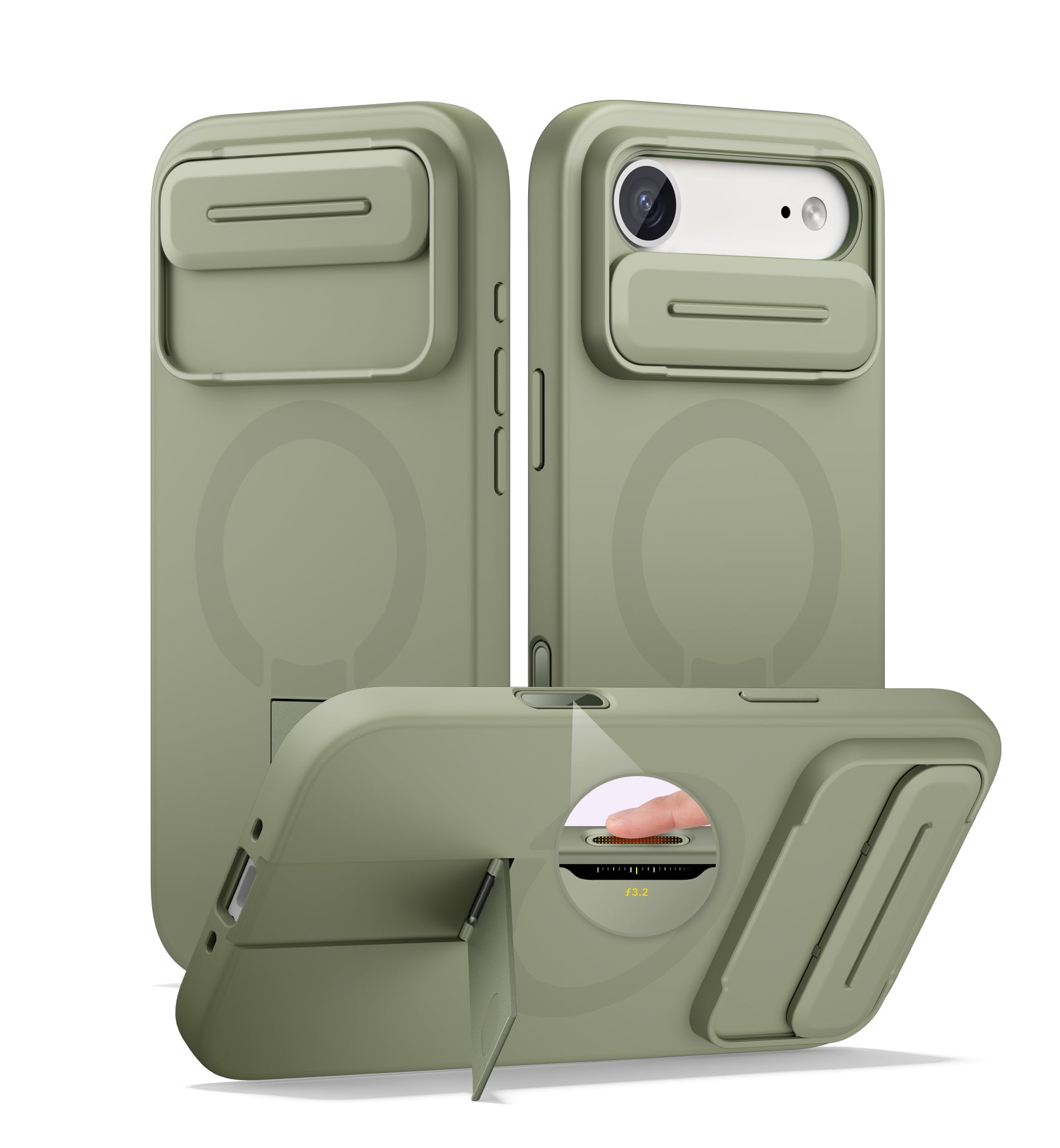 Suritch Case for iPhone 17 Air with Camera Control Cover Camera Slide Cover Adjustable Kickstand Compatible with MagSafe Shockproof Bumper