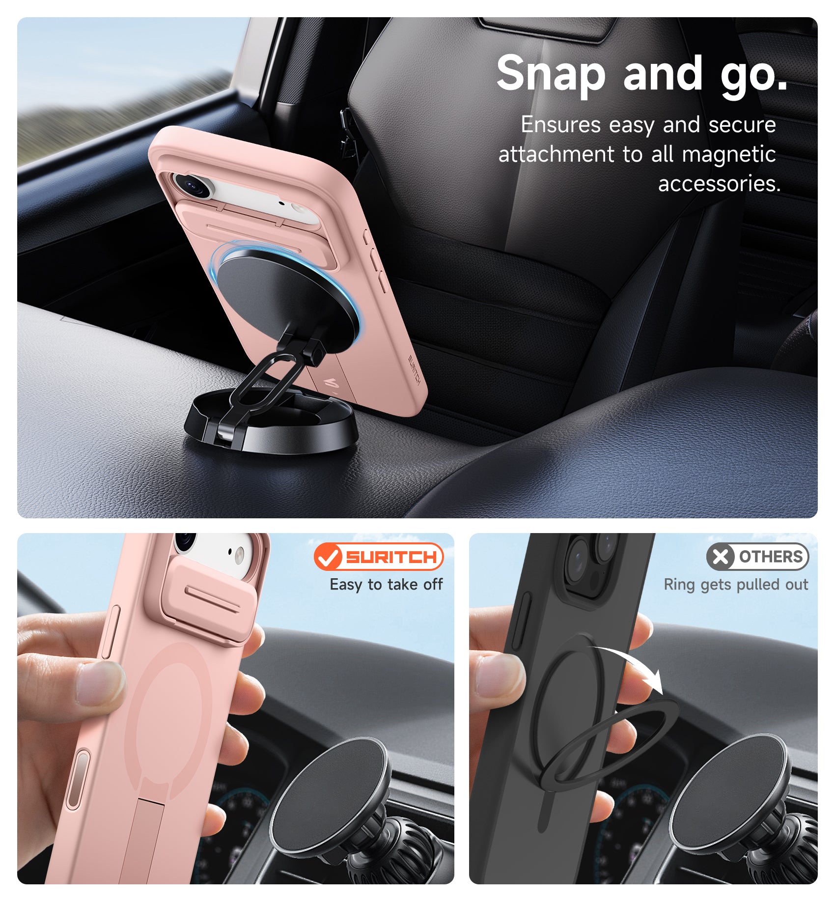 Suritch Case for iPhone 17 Air with Camera Control Cover Camera Slide Cover Adjustable Kickstand Compatible with MagSafe Shockproof Bumper