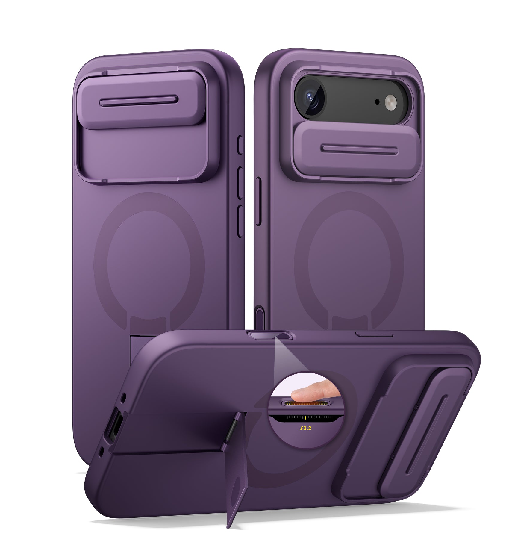 Suritch Case for iPhone 17 Air with Camera Control Cover Camera Slide Cover Adjustable Kickstand Compatible with MagSafe Shockproof Bumper