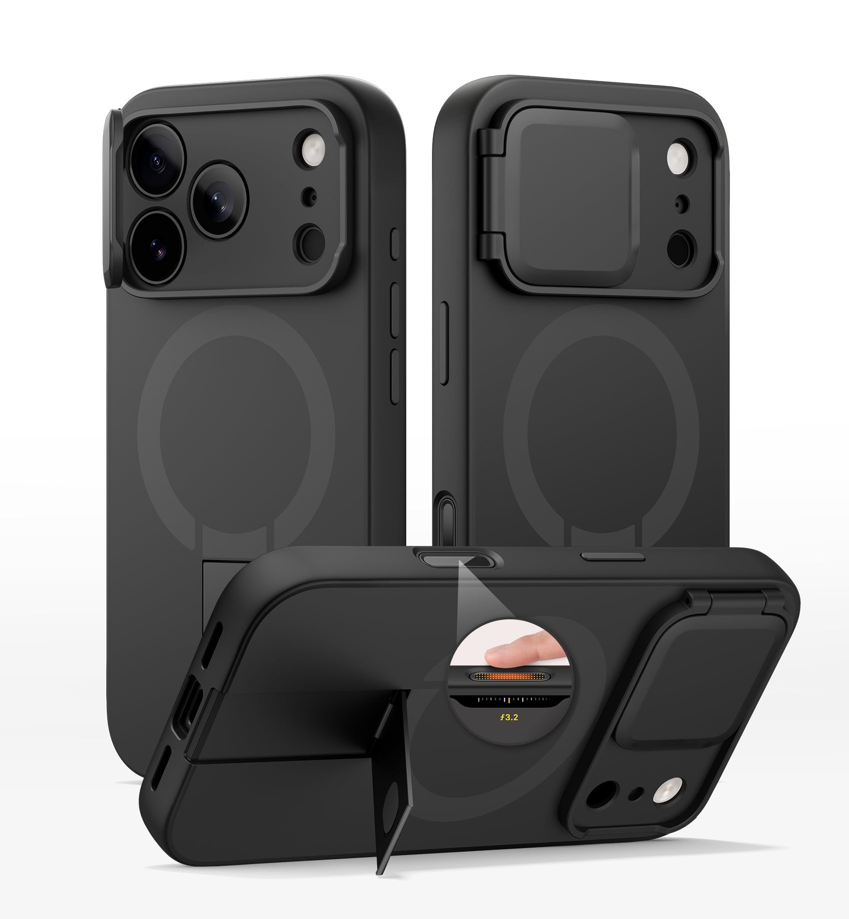Suritch Case for iPhone 17 Pro with Camera Control Cover Camera Cover Adjustable Kickstand Compatible with MagSafe Shockproof Bumper