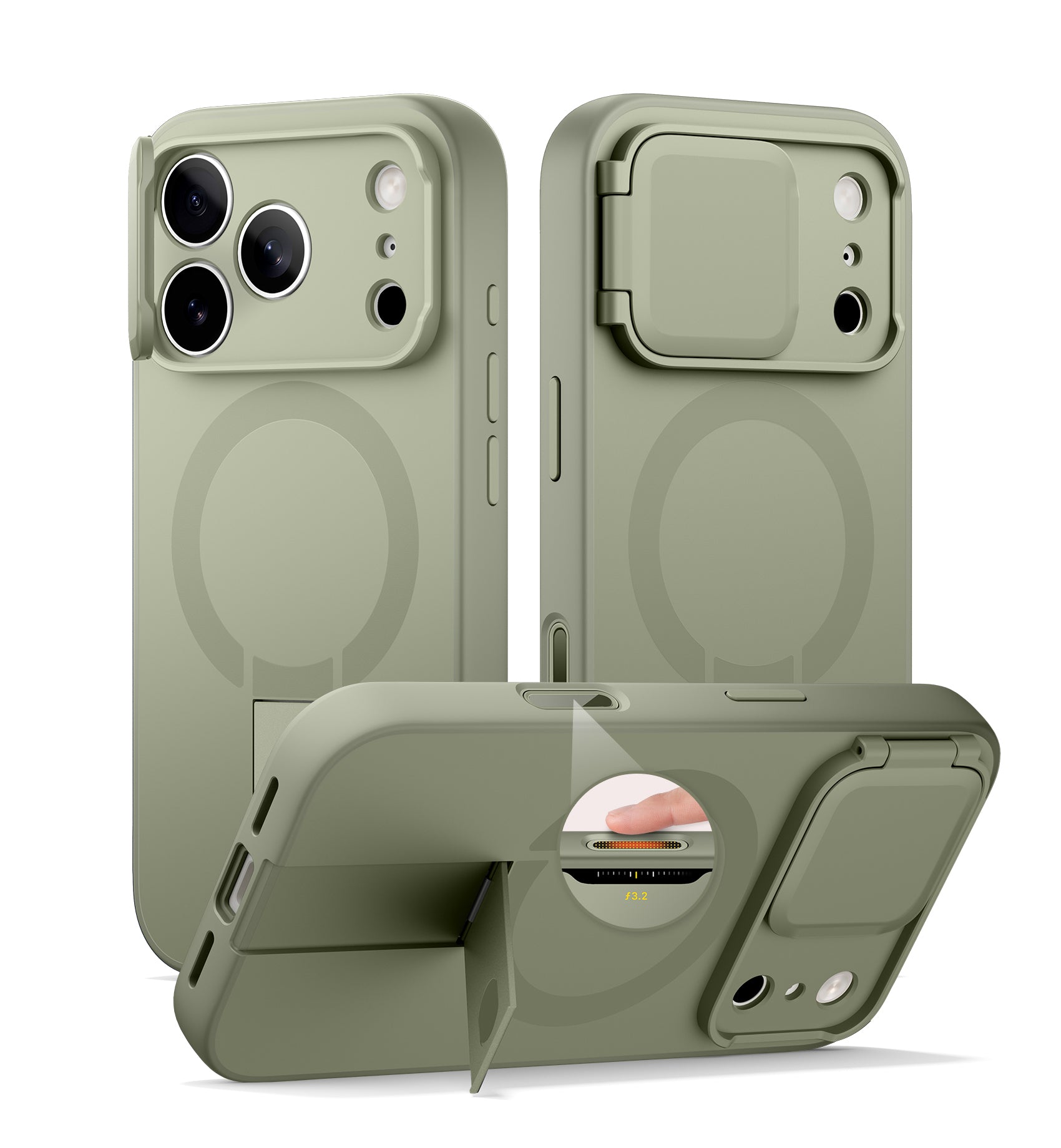 Suritch Case for iPhone 17 Pro with Camera Control Cover Camera Cover Adjustable Kickstand Compatible with MagSafe Shockproof Bumper