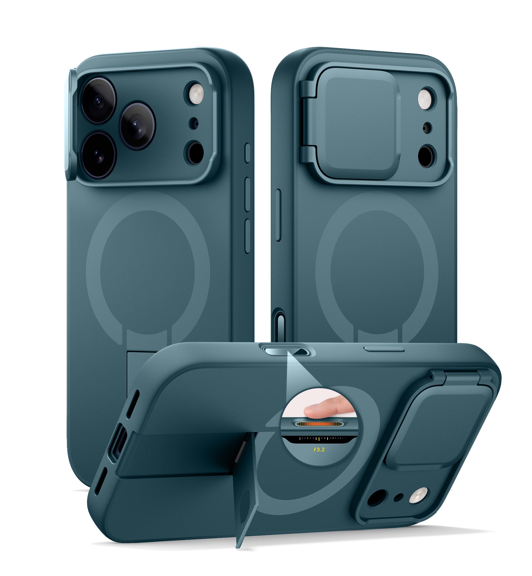 Suritch Case for iPhone 17 Pro with Camera Control Cover Camera Cover Adjustable Kickstand Compatible with MagSafe Shockproof Bumper