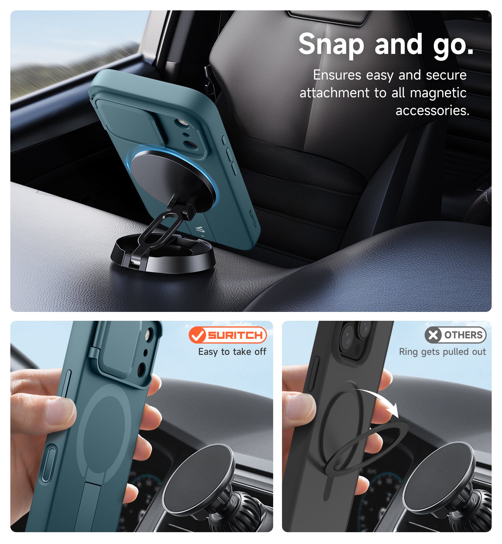 Suritch Case for iPhone 17 Pro Max with Camera Control Cover Camera Cover Adjustable Kickstand Compatible with MagSafe Shockproof Bumper