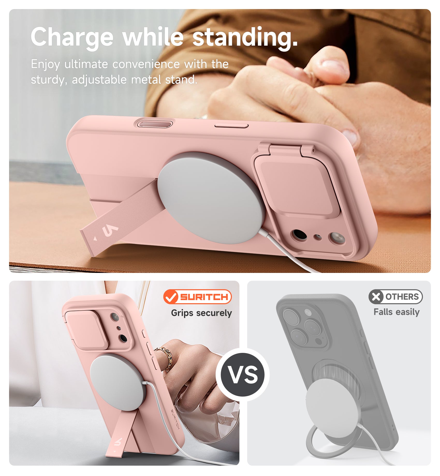 Suritch Case for iPhone 17 Pro Max with Camera Control Cover Camera Cover Adjustable Kickstand Compatible with MagSafe Shockproof Bumper