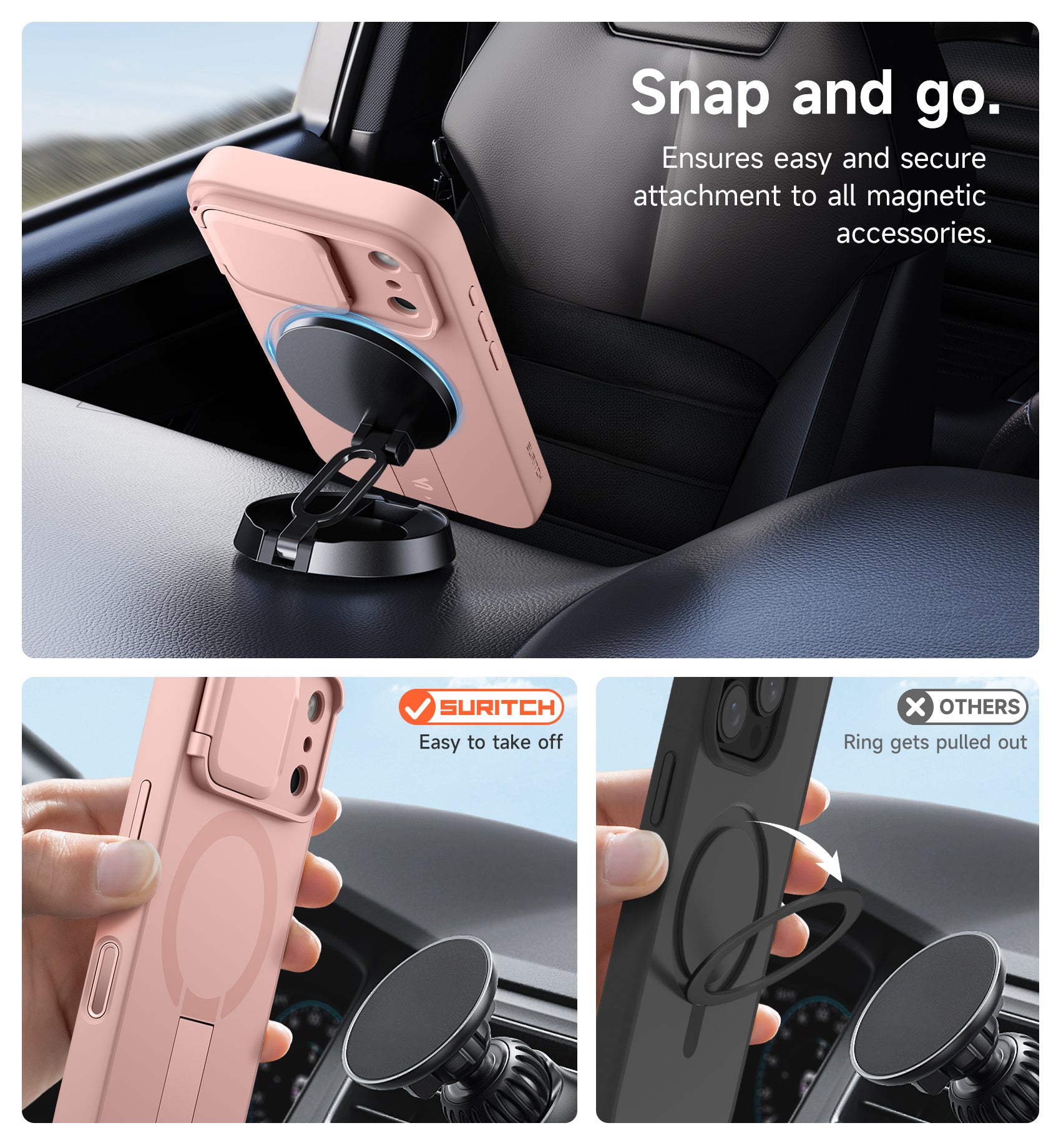 Suritch Case for iPhone 17 Pro Max with Camera Control Cover Camera Cover Adjustable Kickstand Compatible with MagSafe Shockproof Bumper