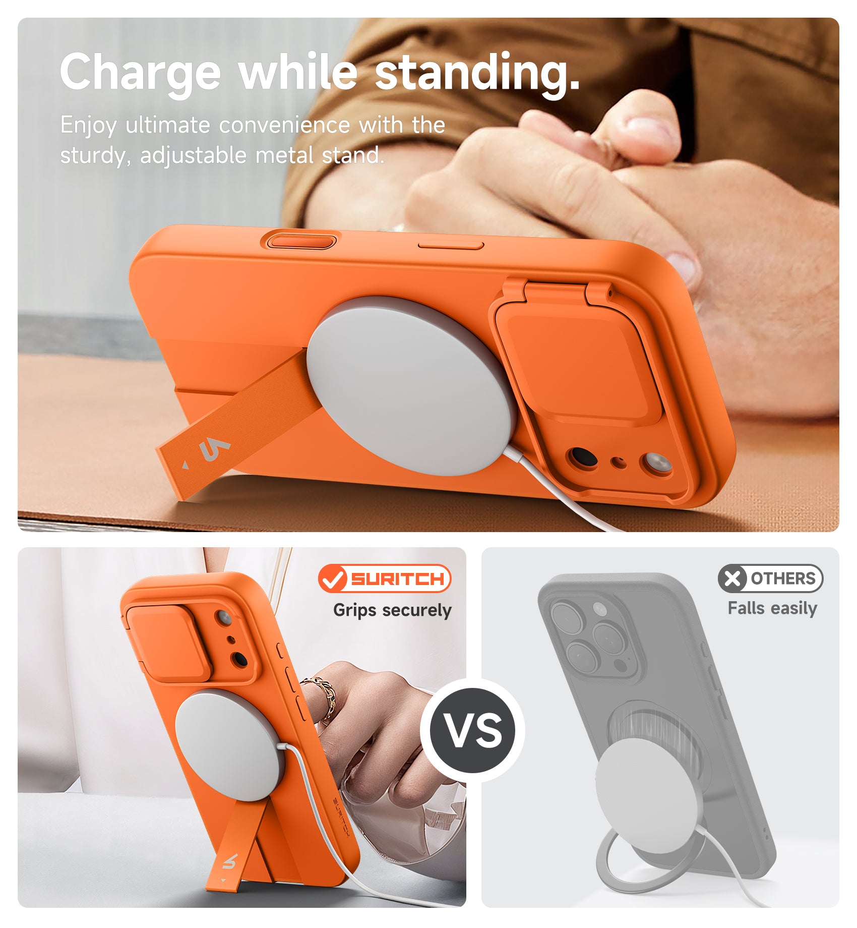 Suritch Case for iPhone 17 Pro with Camera Control Cover Camera Cover Adjustable Kickstand Compatible with MagSafe Shockproof Bumper
