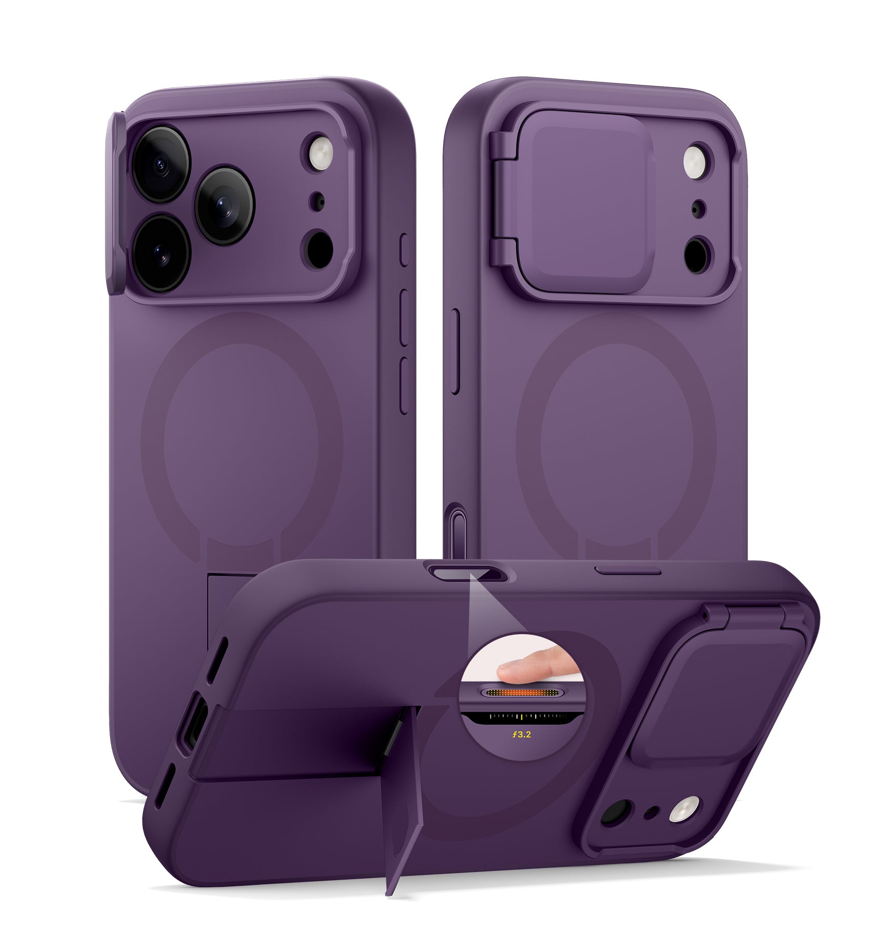 Suritch Case for iPhone 17 Pro with Camera Control Cover Camera Cover Adjustable Kickstand Compatible with MagSafe Shockproof Bumper