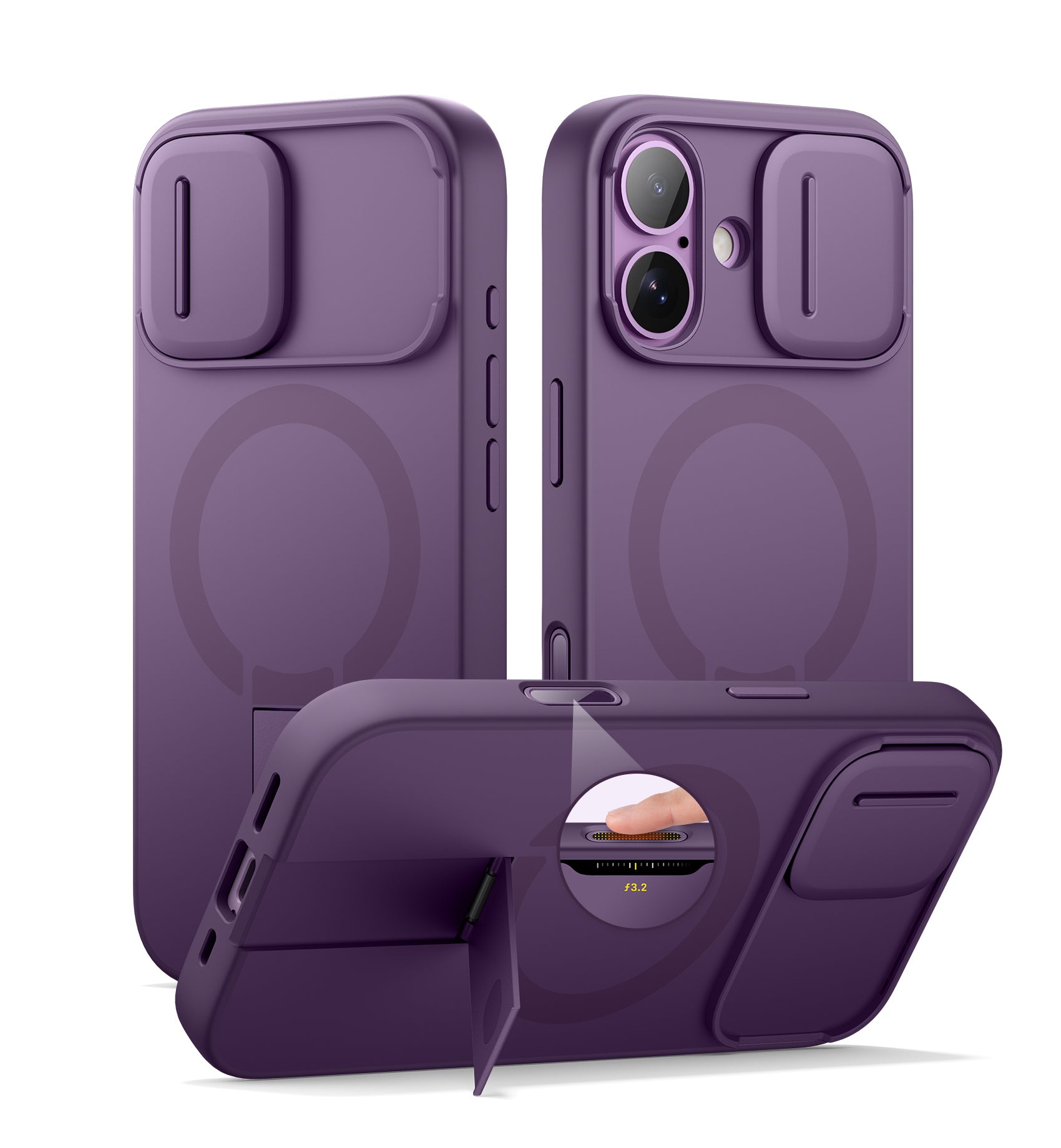 Suritch Case for iPhone 17 with Camera Control Cover Camera Slide Cover Adjustable Kickstand Compatible with MagSafe Shockproof Bumper