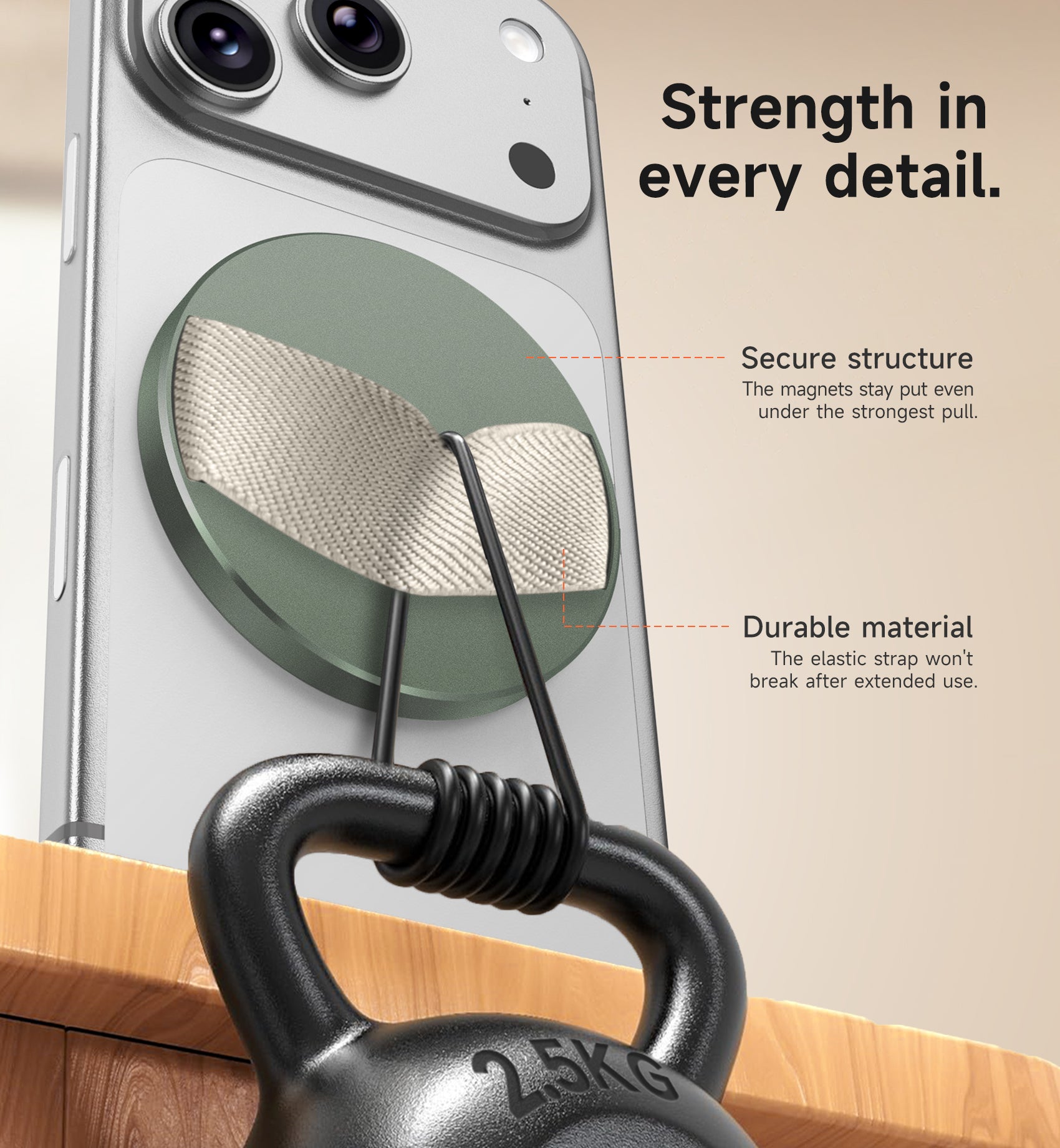 Suritch MagSafe Phone Grip for iPhone 17 16 15 14 13 12 Series MagSafe Cases Magnetic Phone Loop Detachable Magnet Cell Phone Finger Strap
