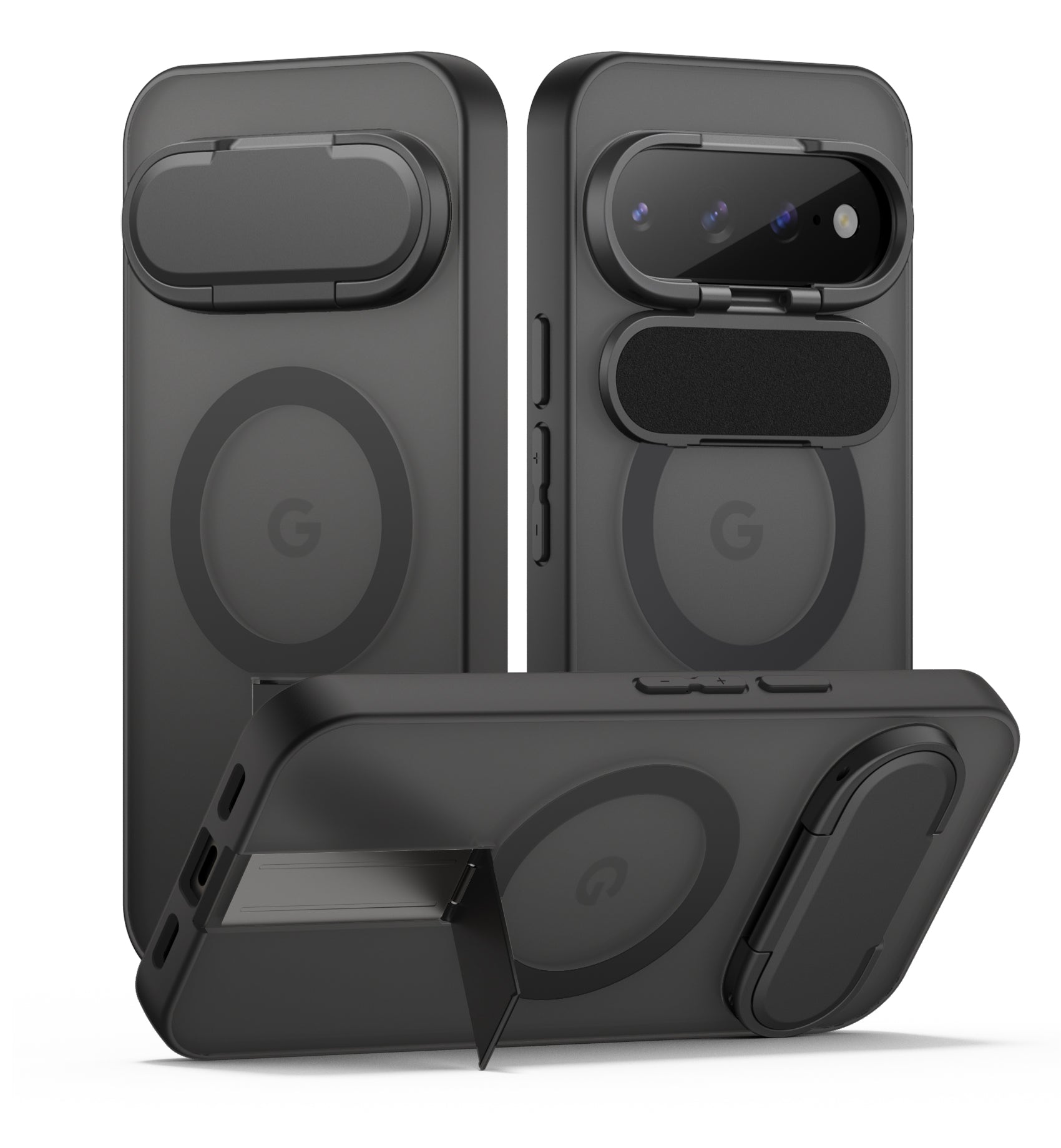 Suritch Magnetic Case for Google Pixel 10 Pro Translucent Back Cover Compatible with Magsafe Built-in Kickstand Camera Protection
