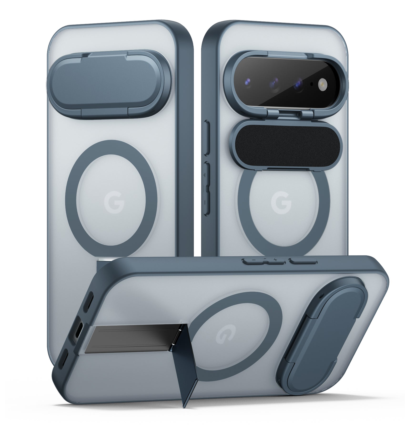 Suritch Magnetic Case for Google Pixel 11 Pro XL Translucent Back Cover Compatible with Magsafe Built-in Kickstand Camera Protection