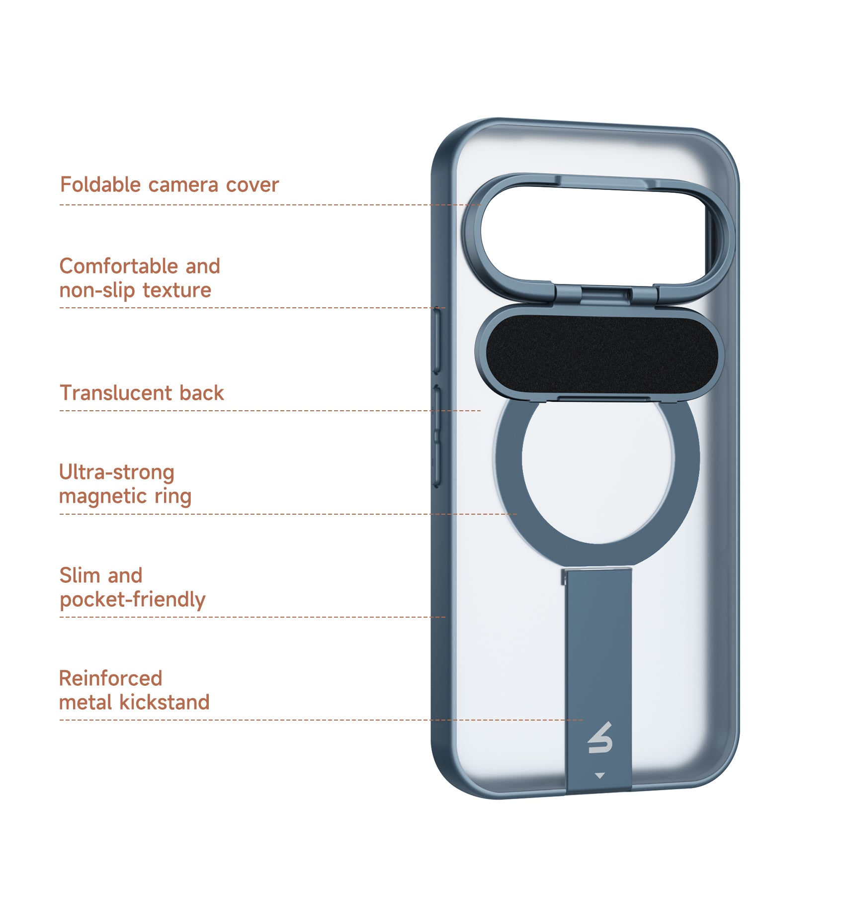Suritch Magnetic Case for Google Pixel 11 Pro XL Translucent Back Cover Compatible with Magsafe Built-in Kickstand Camera Protection