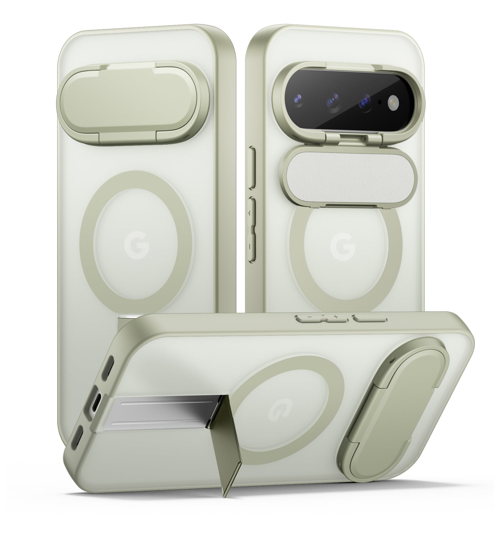 Suritch Magnetic Case for Google Pixel 11 Pro XL Translucent Back Cover Compatible with Magsafe Built-in Kickstand Camera Protection