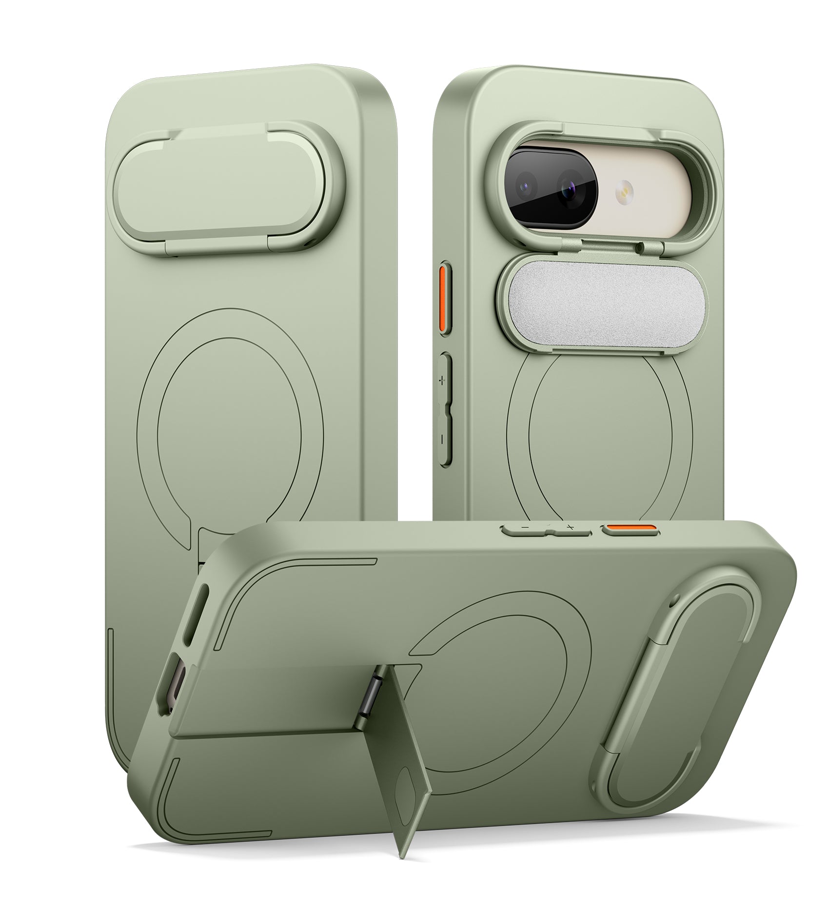 Suritch Case for Google Pixel 9a Compatible with MagSafe Protective Cover with Camera Cover Adjustable Metal Kickstand