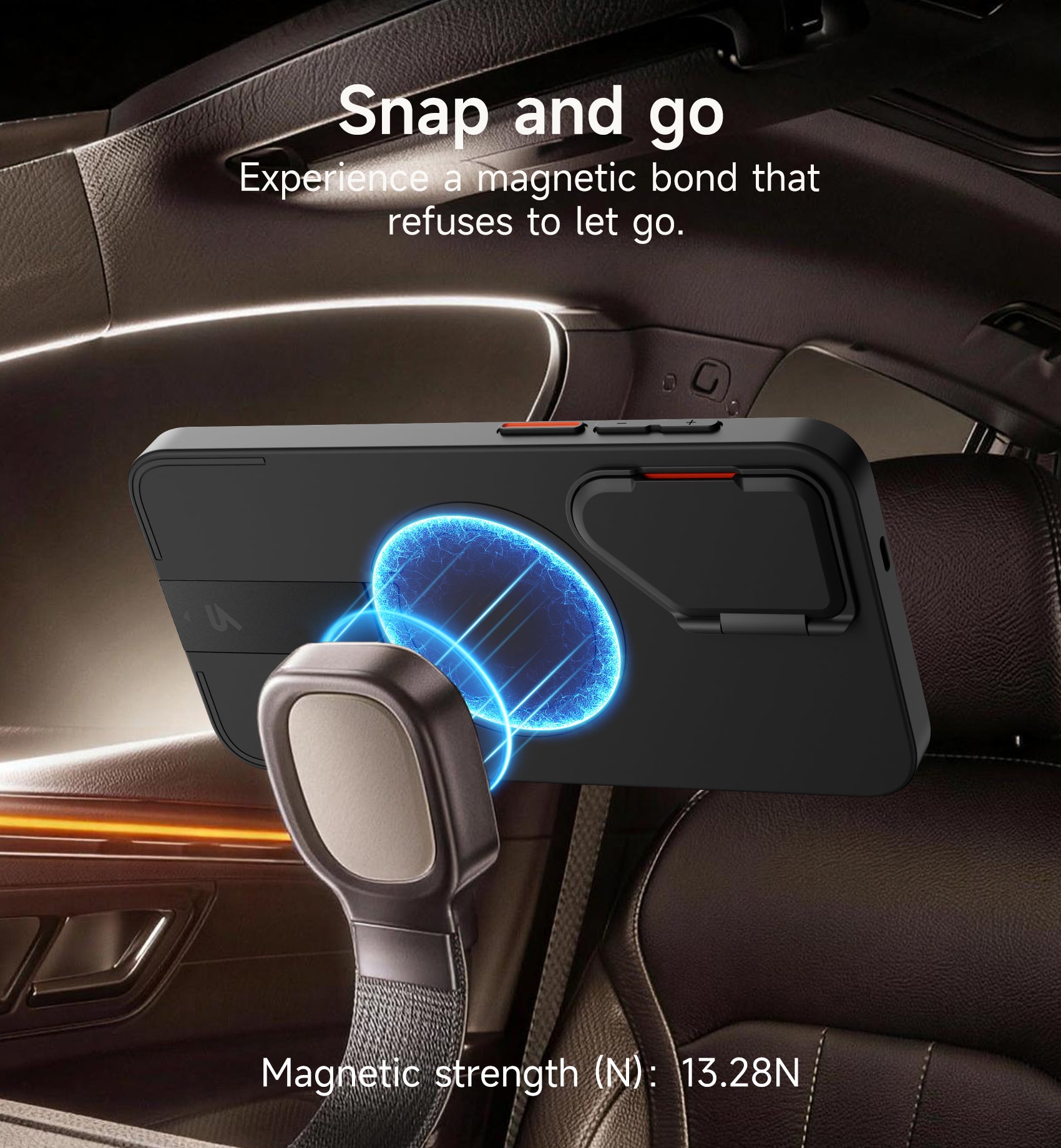 Suritch Case for Samsung Galaxy S24 Magnetic Protective Cover with Camera Cover Adjustable Metal Kickstand