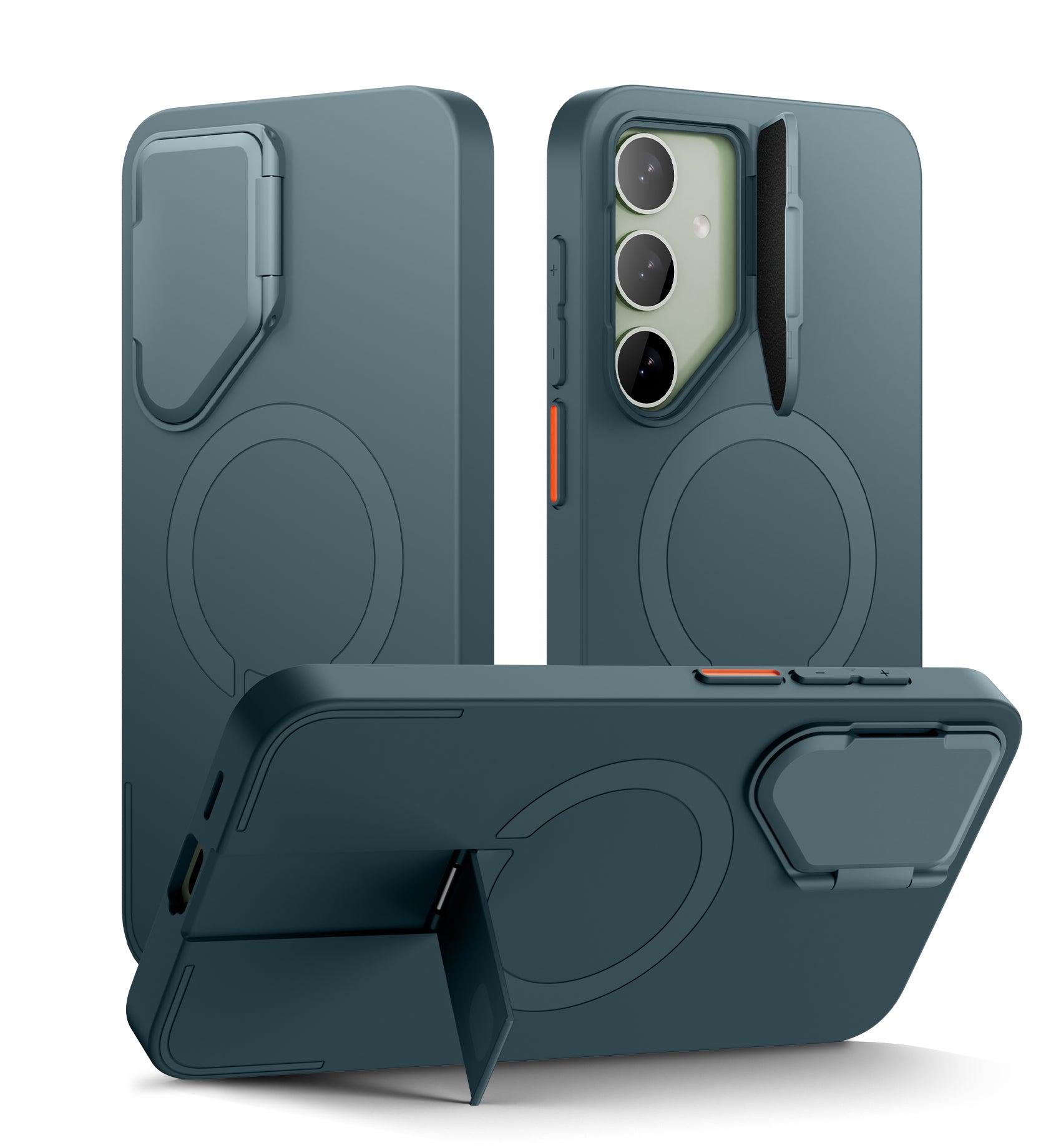 Suritch Case for Samsung Galaxy S24 Magnetic Protective Cover with Camera Cover Adjustable Metal Kickstand
