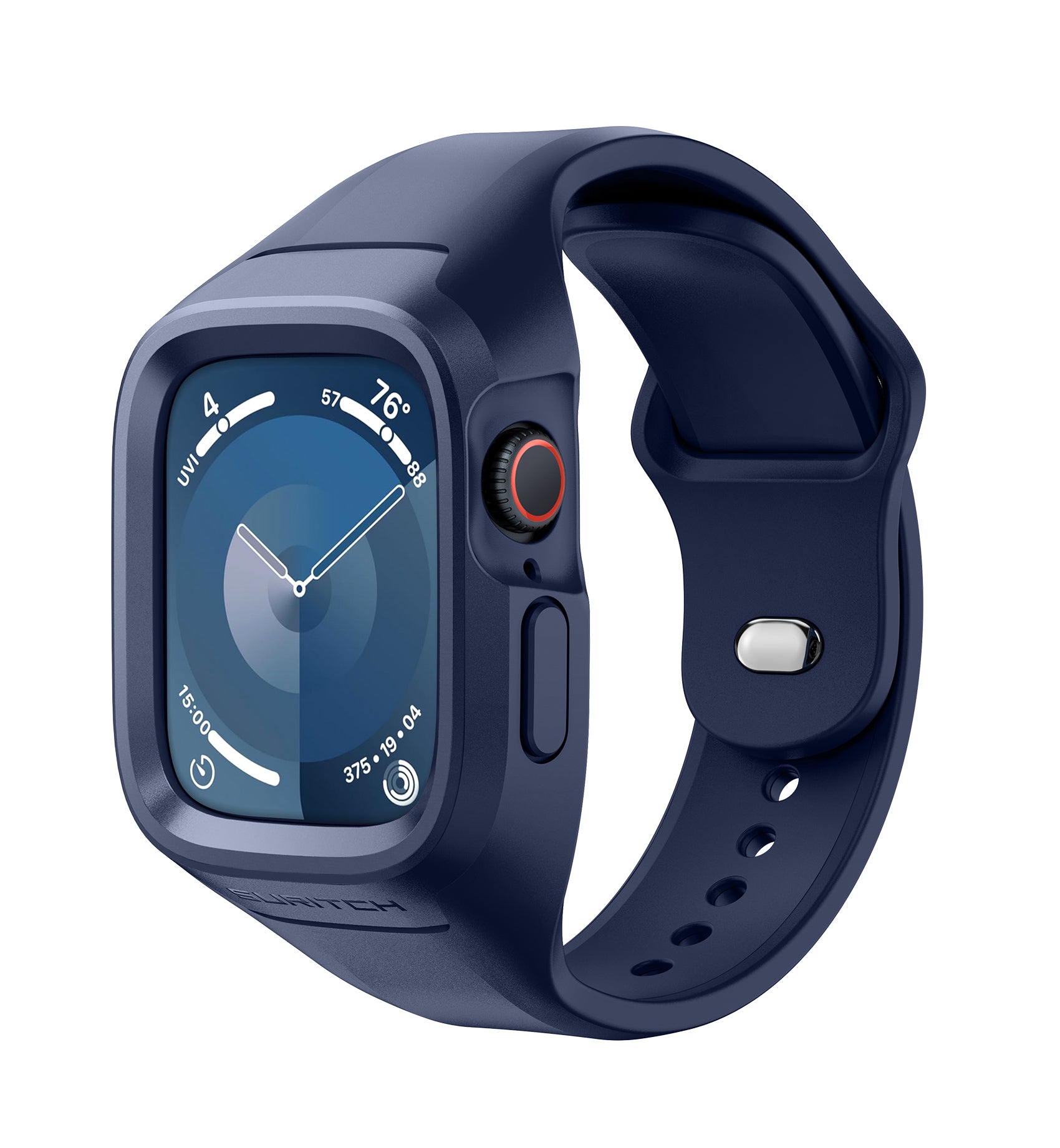 Suritch Sport Band for Apple Watch Series 5 44mm Soft Silicone Shockproof Rugged Protective Strap with Case for Women Men