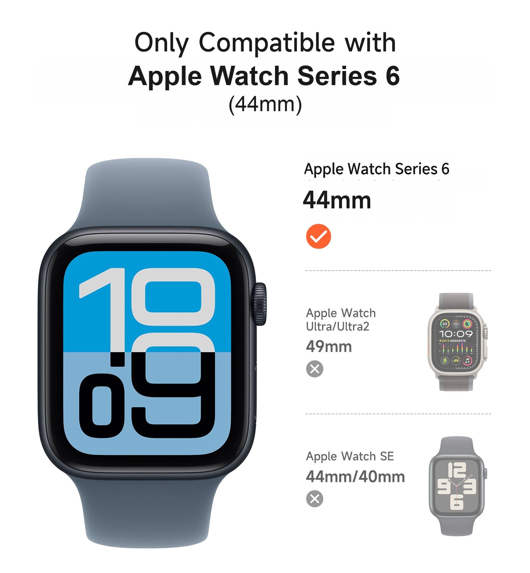 Suritch Sport Band for Apple Watch Series 6 44mm Soft Silicone Shockproof Rugged Protective Strap with Case for Women Men