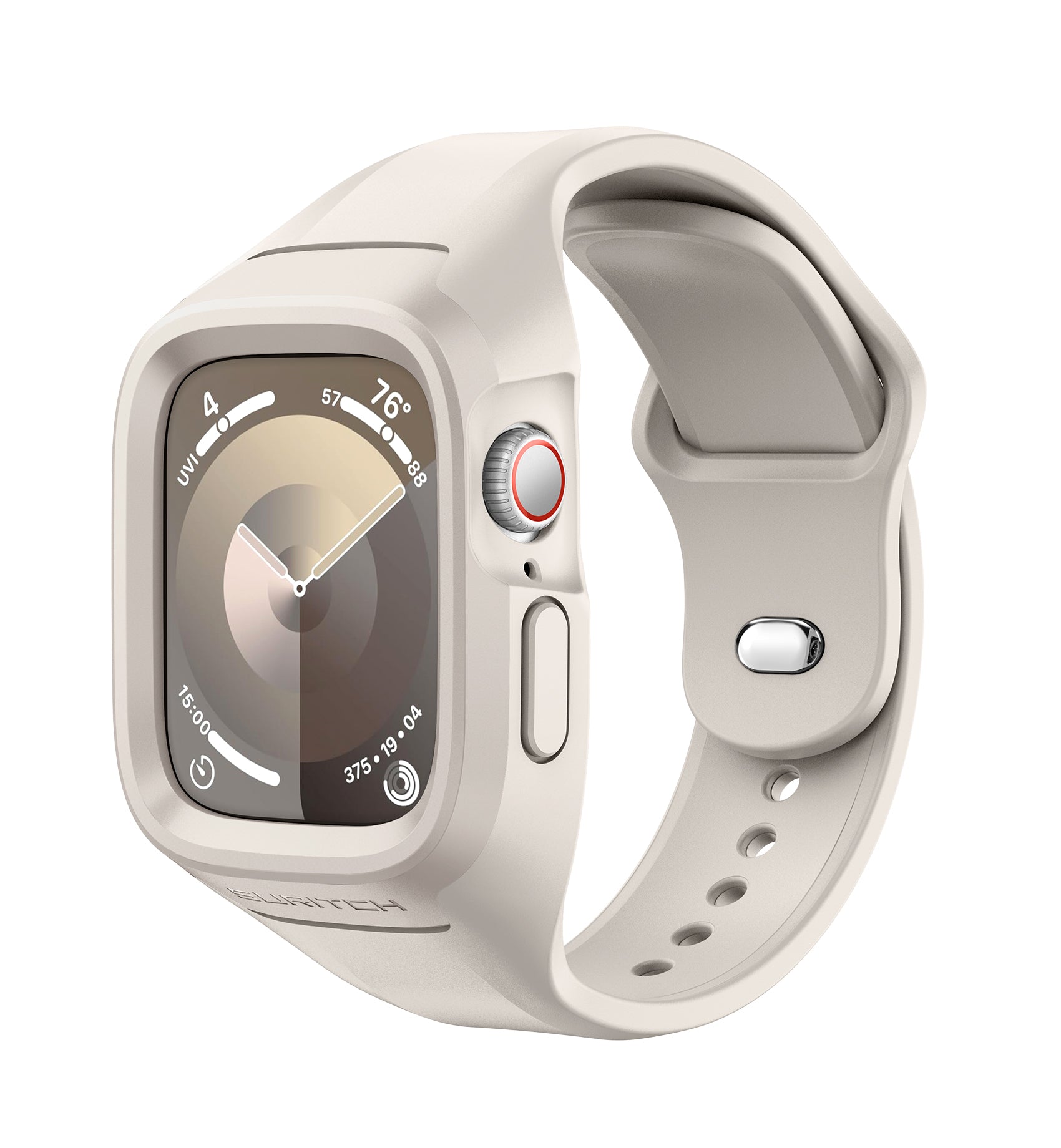 Suritch Sport Band for Apple Watch Series 7 45mm Soft Silicone Shockproof Rugged Protective Strap with Case for Women Men
