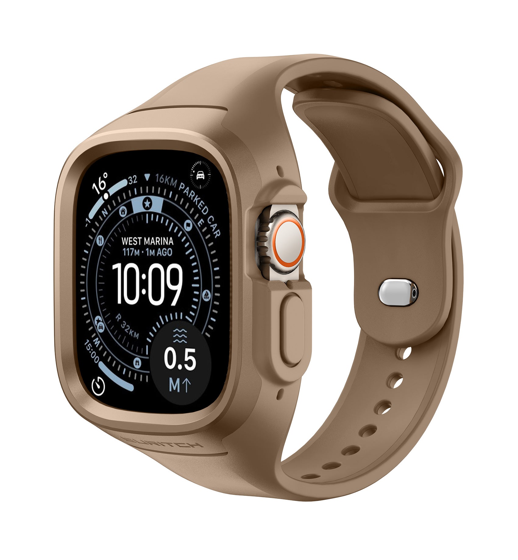 Suritch Sport Band for Apple Watch Ultra 2nd Gen 49mm Soft Silicone Shockproof Rugged Protective Strap with Case for Women Men