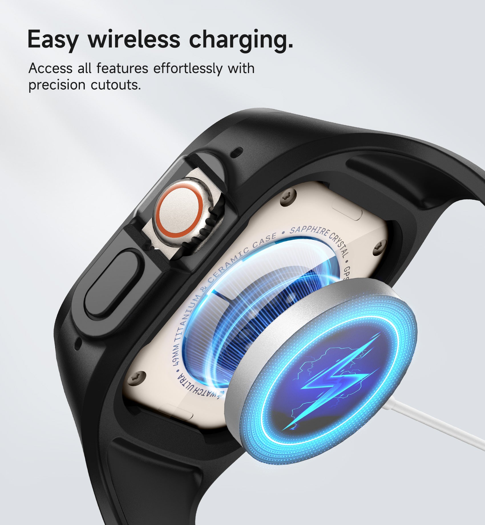 Suritch Sport Band for Apple Watch Ultra 3rd Gen 49mm Soft Silicone Shockproof Rugged Protective Strap with Case for Women Men