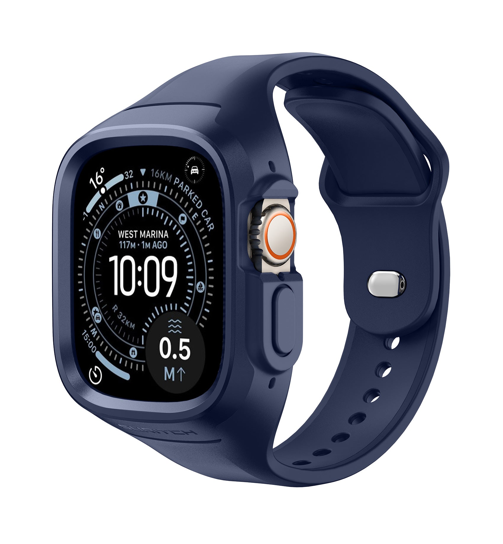 Suritch Sport Band for Apple Watch Ultra 3rd Gen 49mm Soft Silicone Shockproof Rugged Protective Strap with Case for Women Men