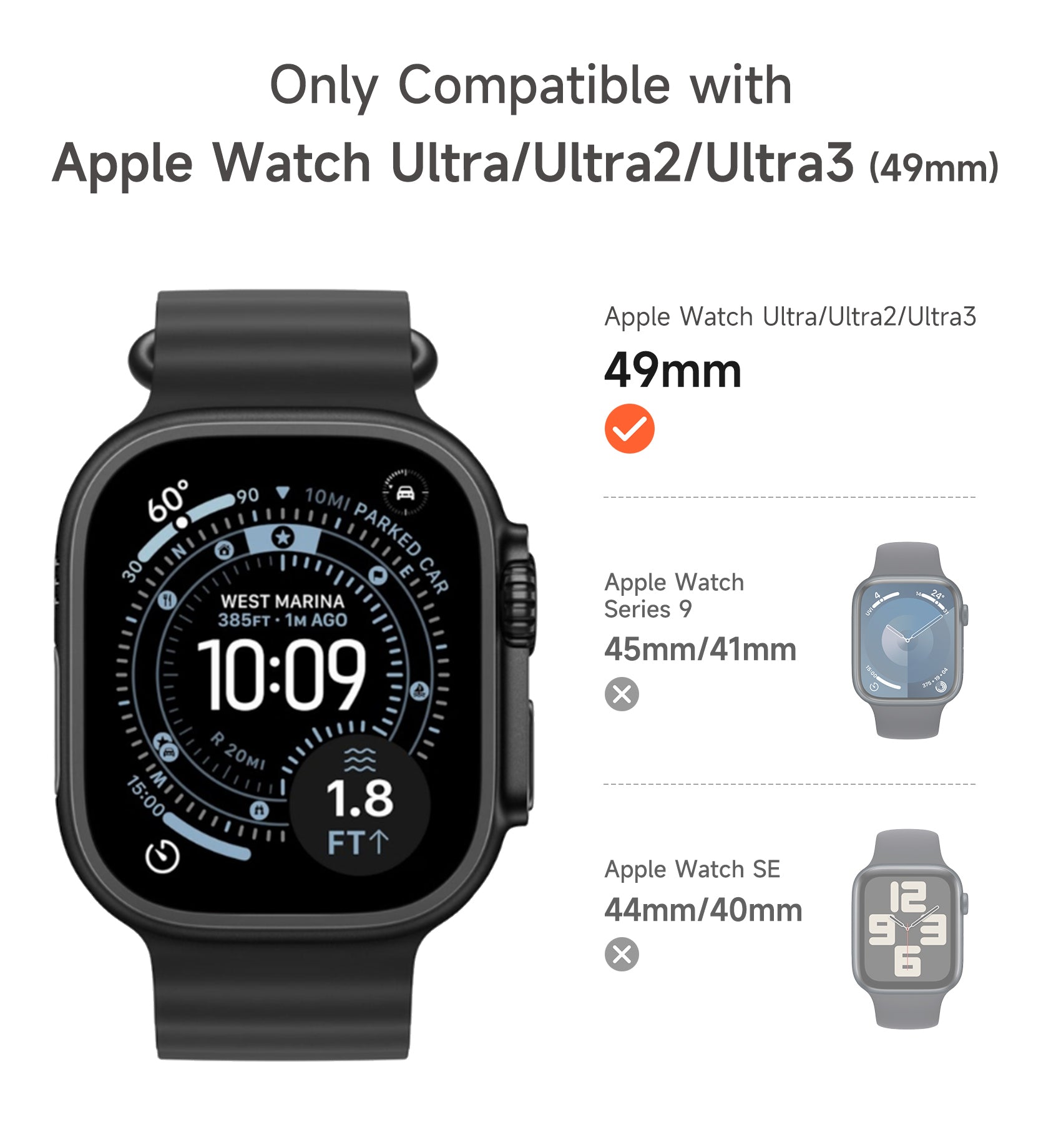 Suritch Sport Band for Apple Watch Ultra 3rd Gen 49mm Soft Silicone Shockproof Rugged Protective Strap with Case for Women Men