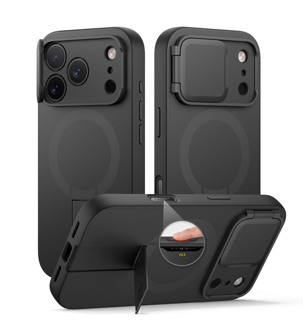 Suritch for iPhone 18 Pro Max MagSafe Case with Camera Cover and Built-in Kickstand