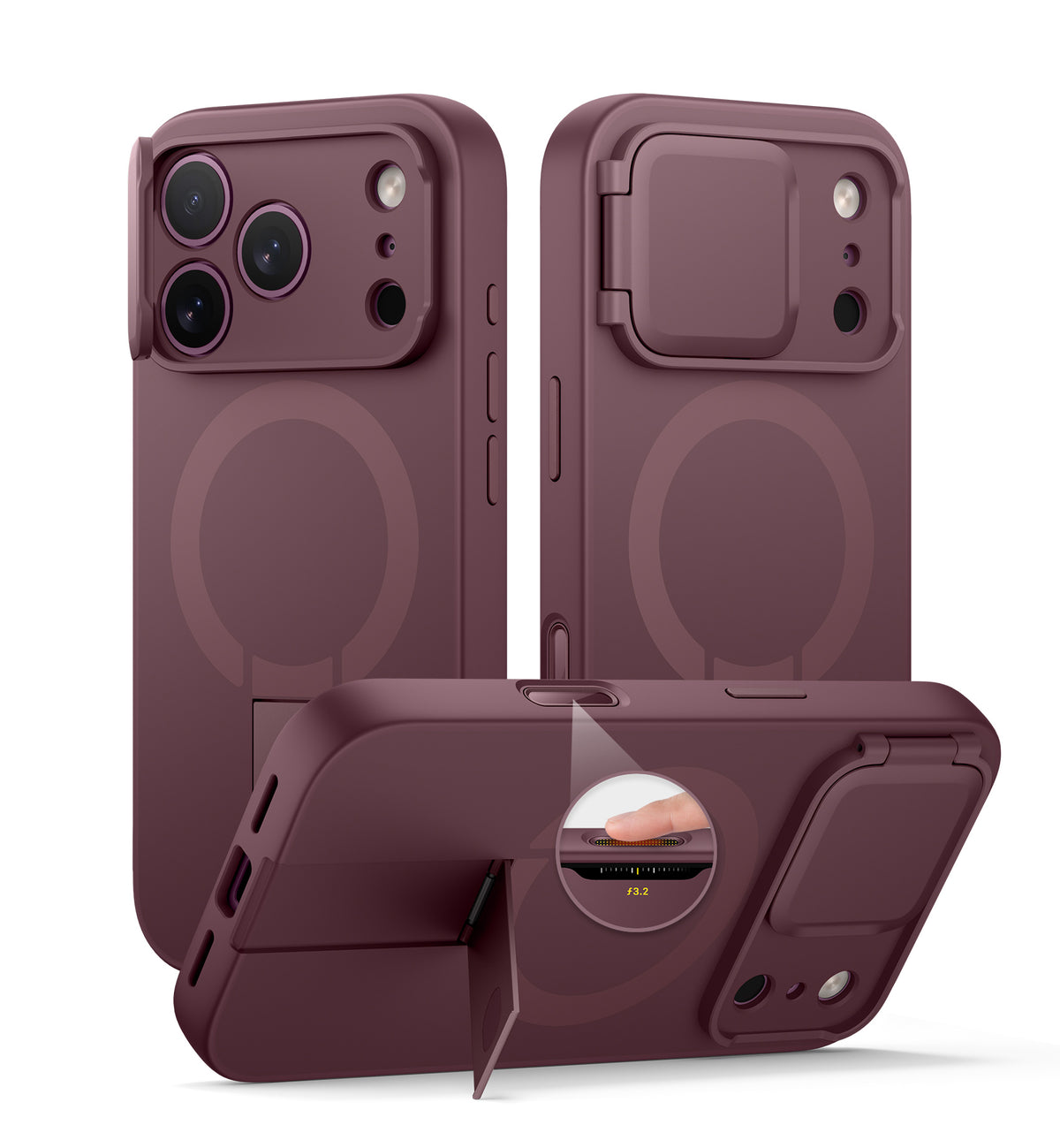 Suritch for iPhone 18 Pro Max MagSafe Case with Camera Cover and Built-in Kickstand