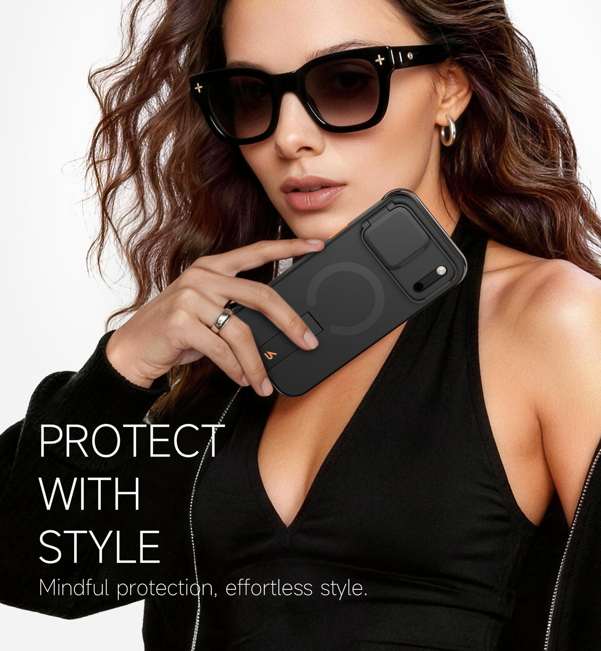 iPhone 17 Pro Max AirBounce Bumper Magnetic Case with Lens Cover and Kickstand