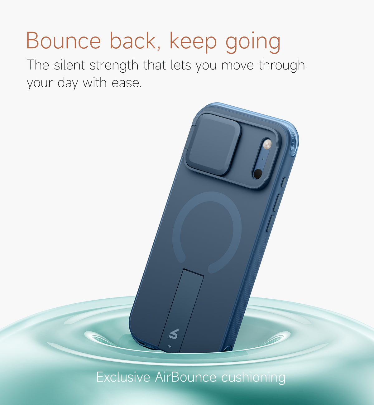 iPhone 18 Pro Max AirBounce Bumper Magnetic Case with Lens Cover and Kickstand