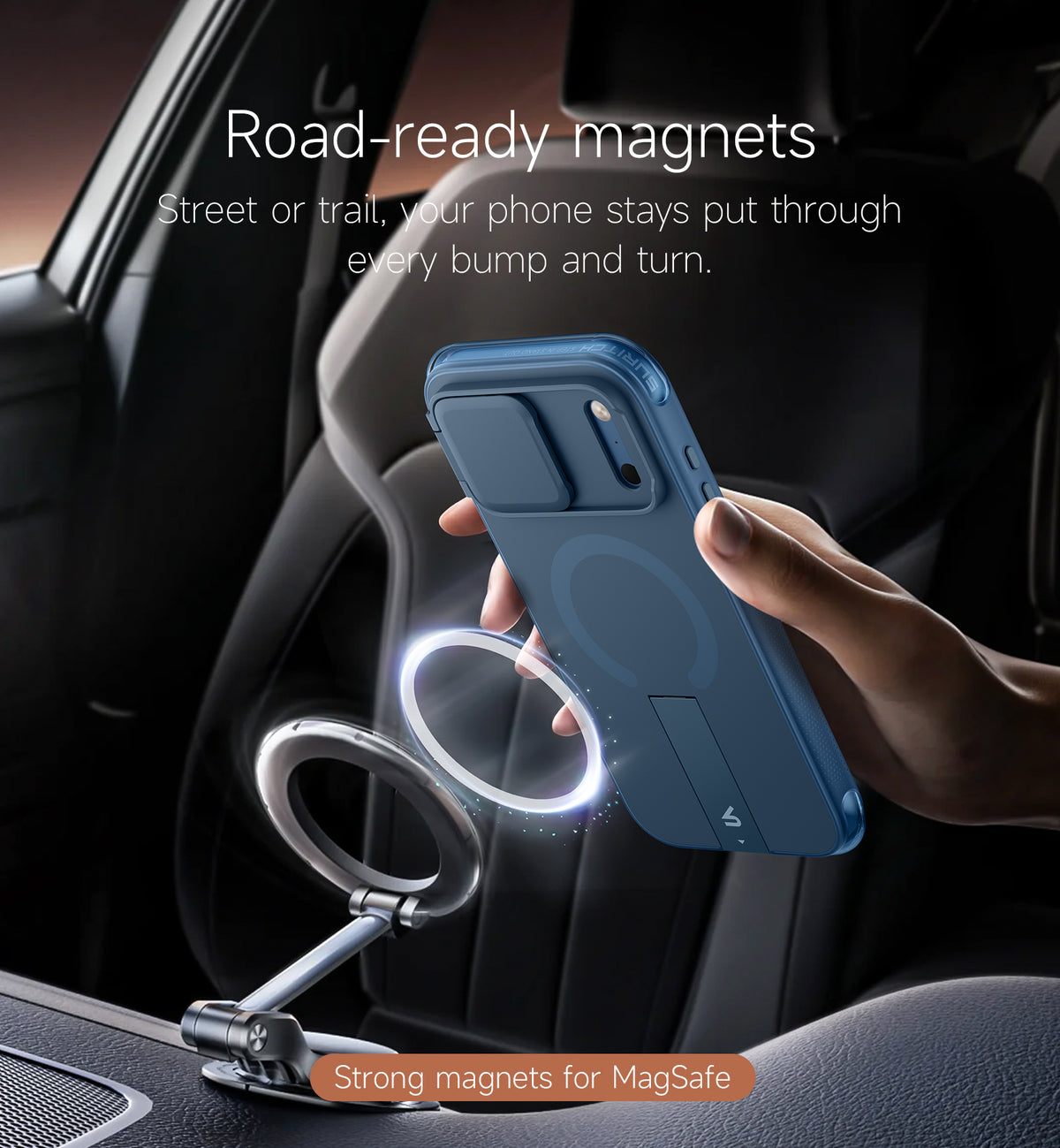 iPhone 18 Pro Max AirBounce Bumper Magnetic Case with Lens Cover and Kickstand