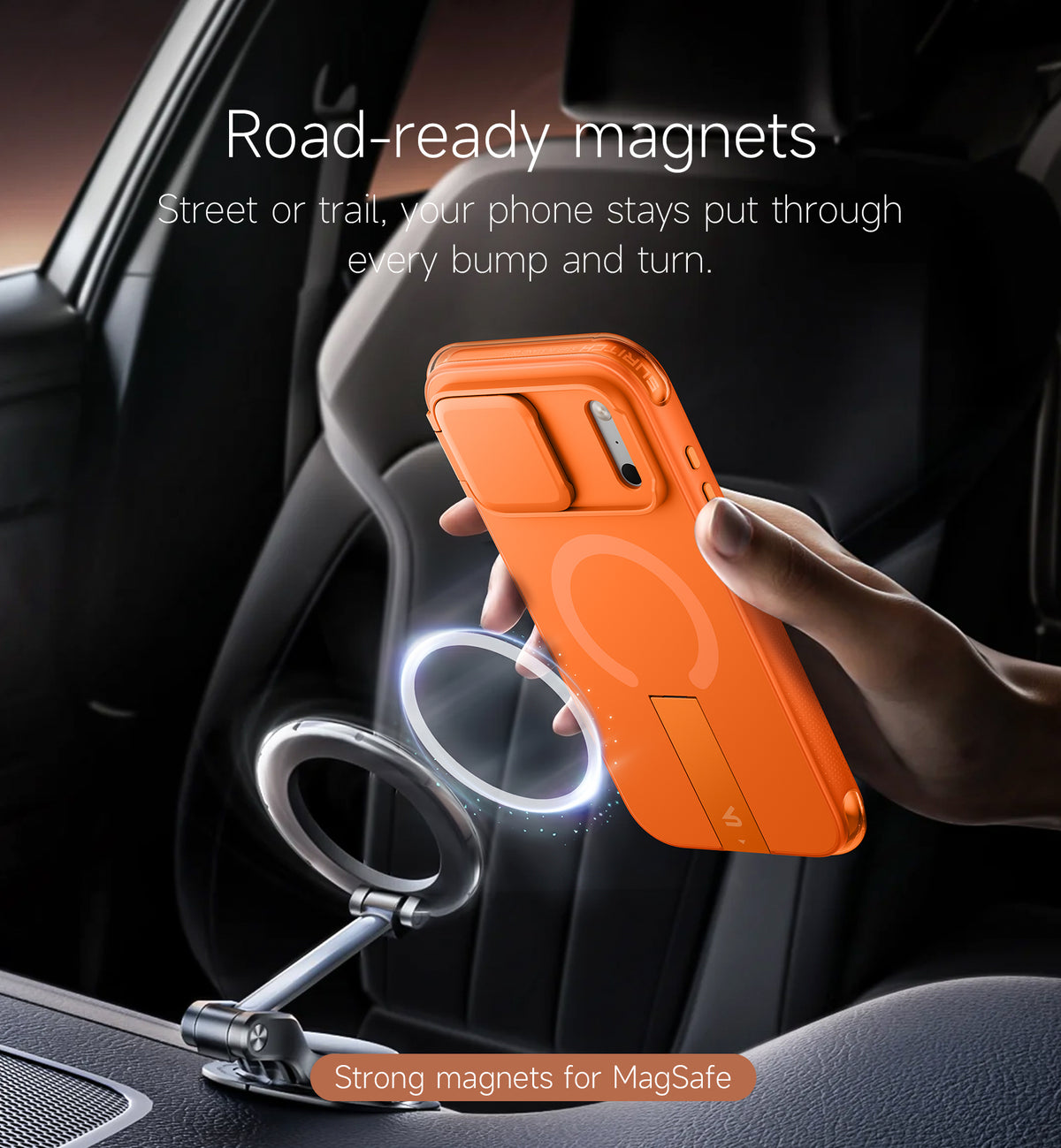 iPhone 18 Pro Max AirBounce Bumper Magnetic Case with Lens Cover and Kickstand