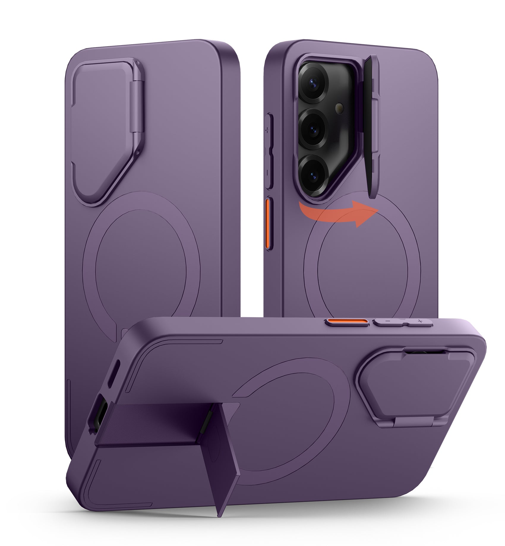 Suritch Case for Samsung Galaxy S25 Ultra Magnetic Protective Cover with Camera Cover Adjustable Metal Kickstand